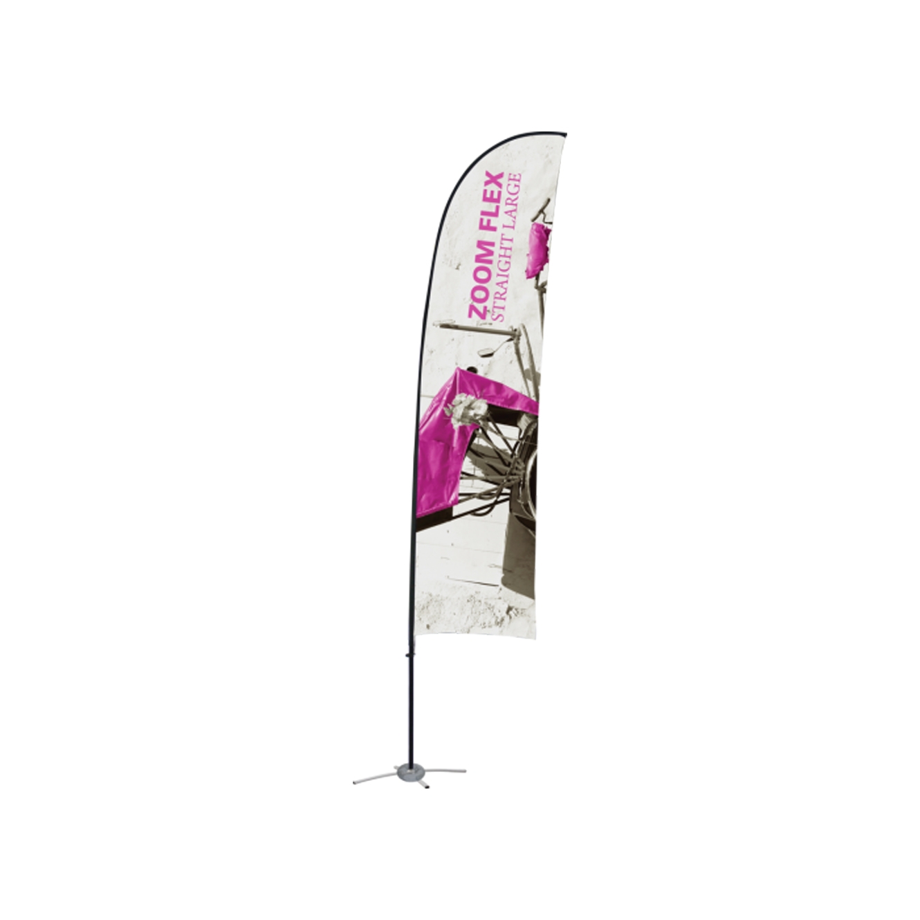 Zoom Flex Large Straight Flag Double-sided