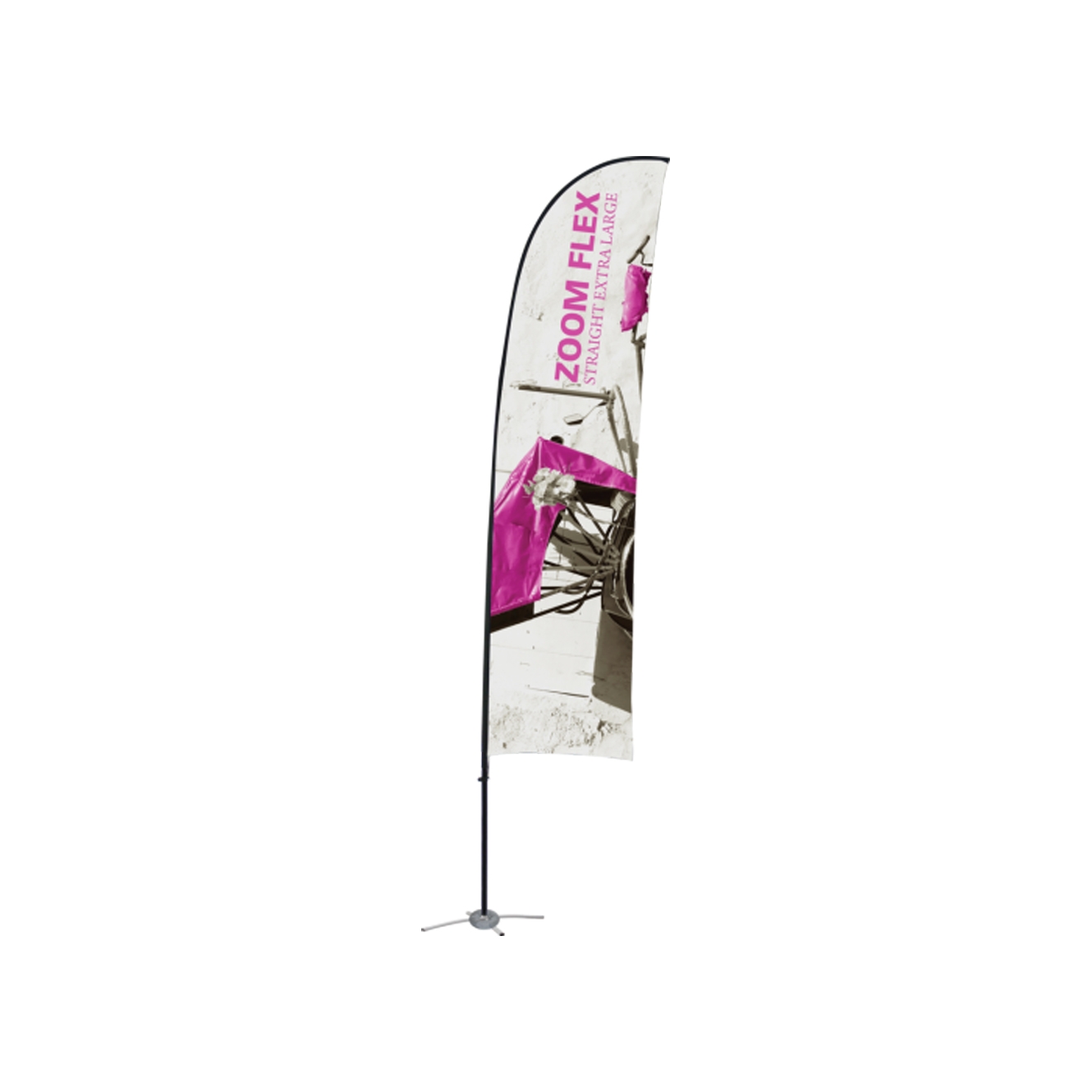 Zoom Flex Extra Large Straight Flag Double-sided