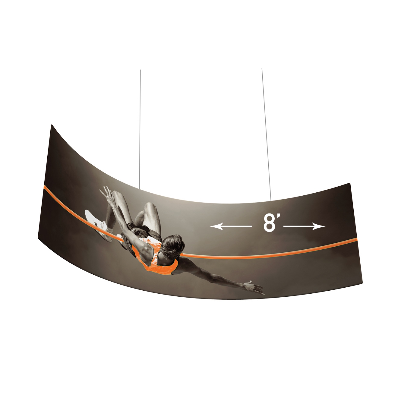 8' Curve Fabric Hanging Sign 