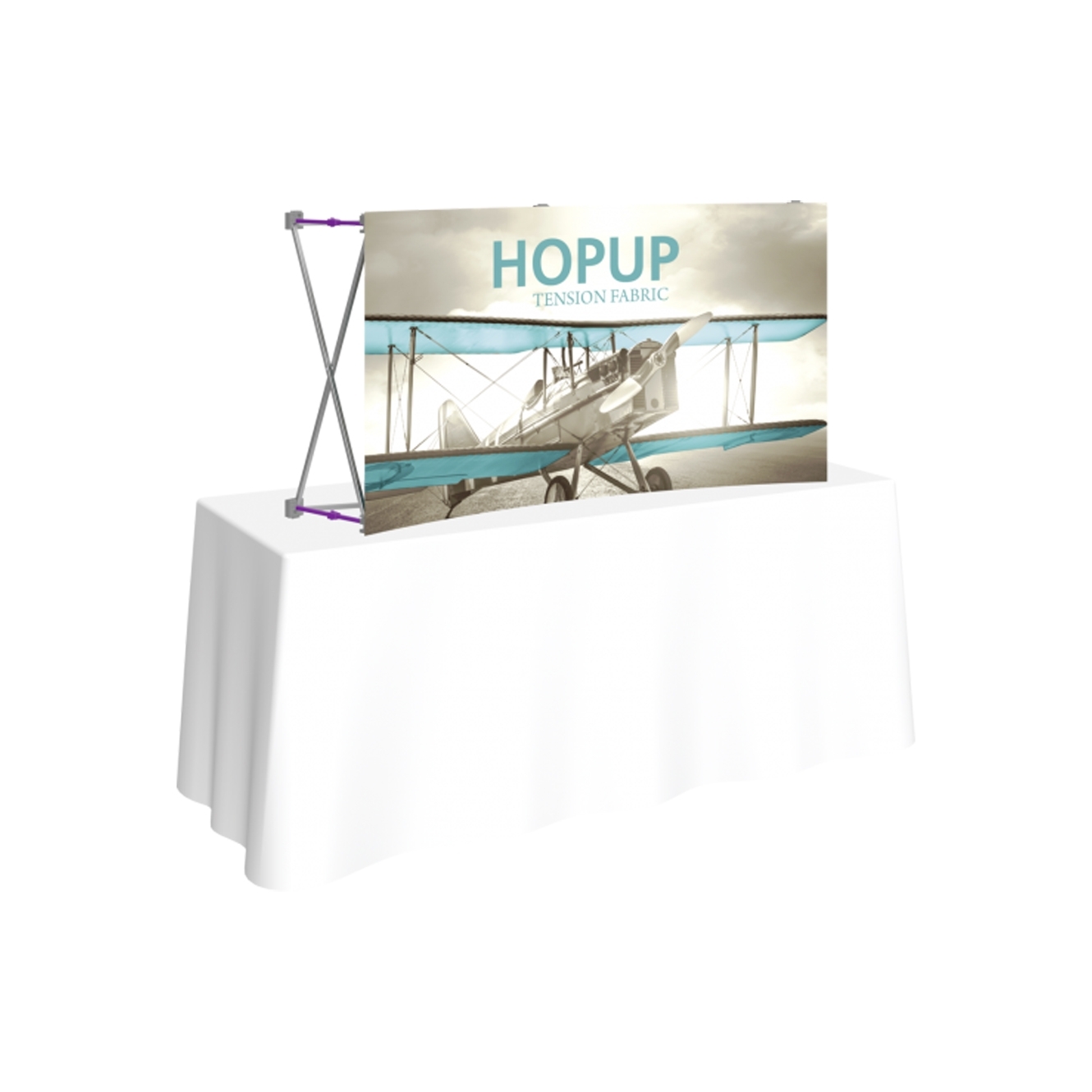 Pop-Fab 2x1 Tabletop Curved Tension Fabric Display